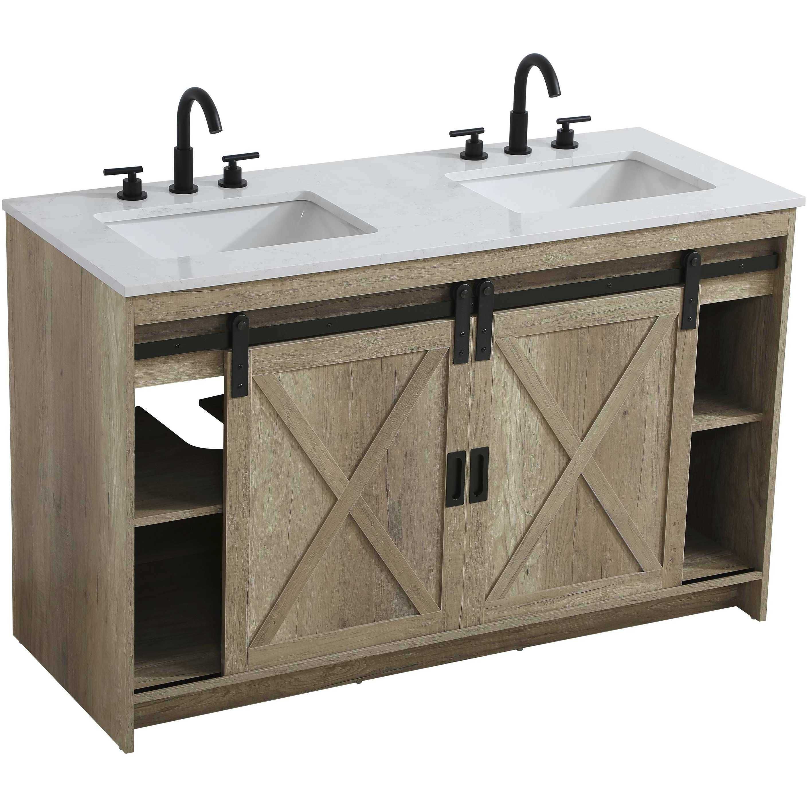 Austin 54 X 34 inch Natural Oak Bathroom Vanity Cabinet