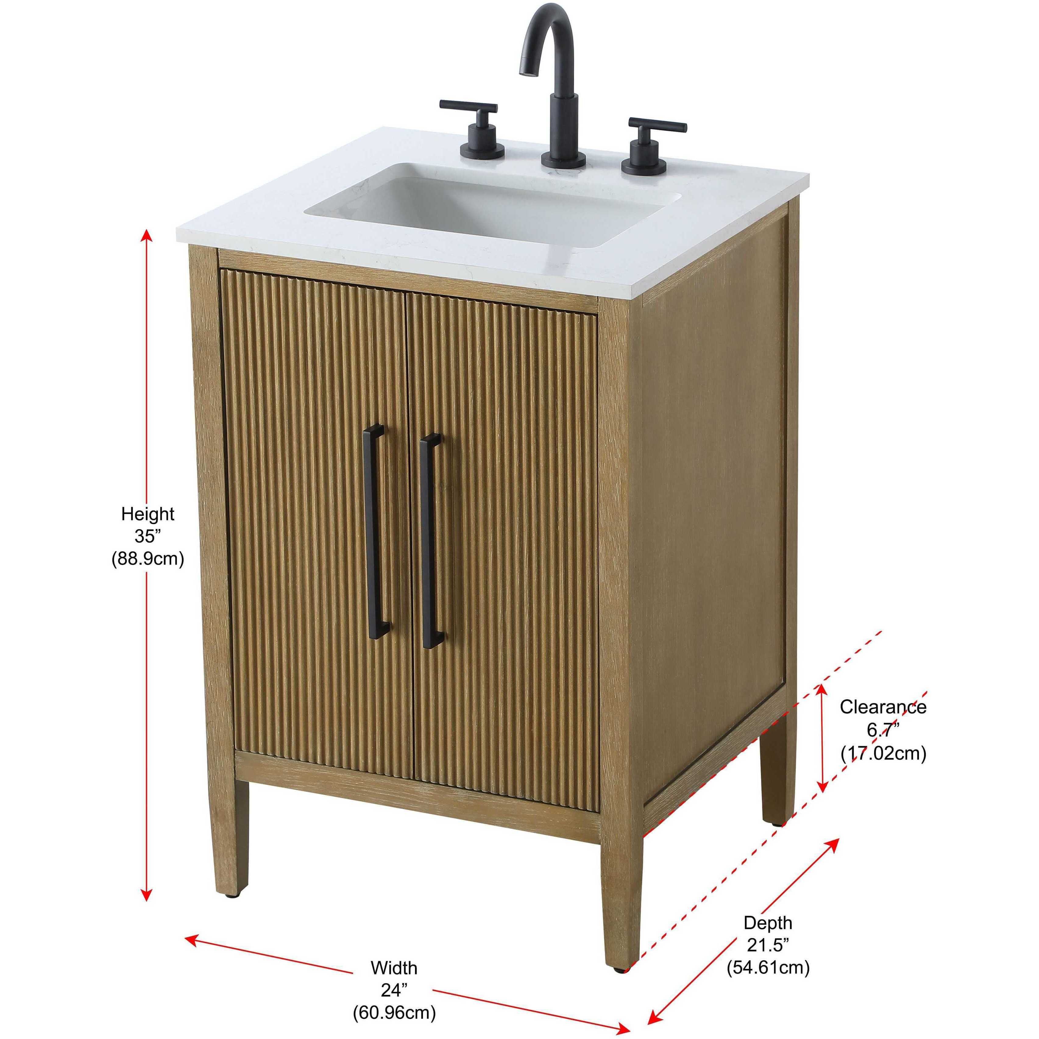 Blakely 24 X 35 inch Linen Oak Bathroom Vanity Cabinet
