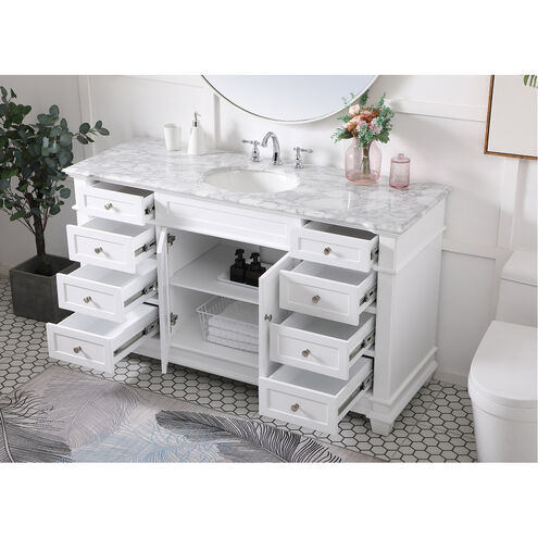 Wesley 60 X 22 X 35 inch White Vanity Sink Set