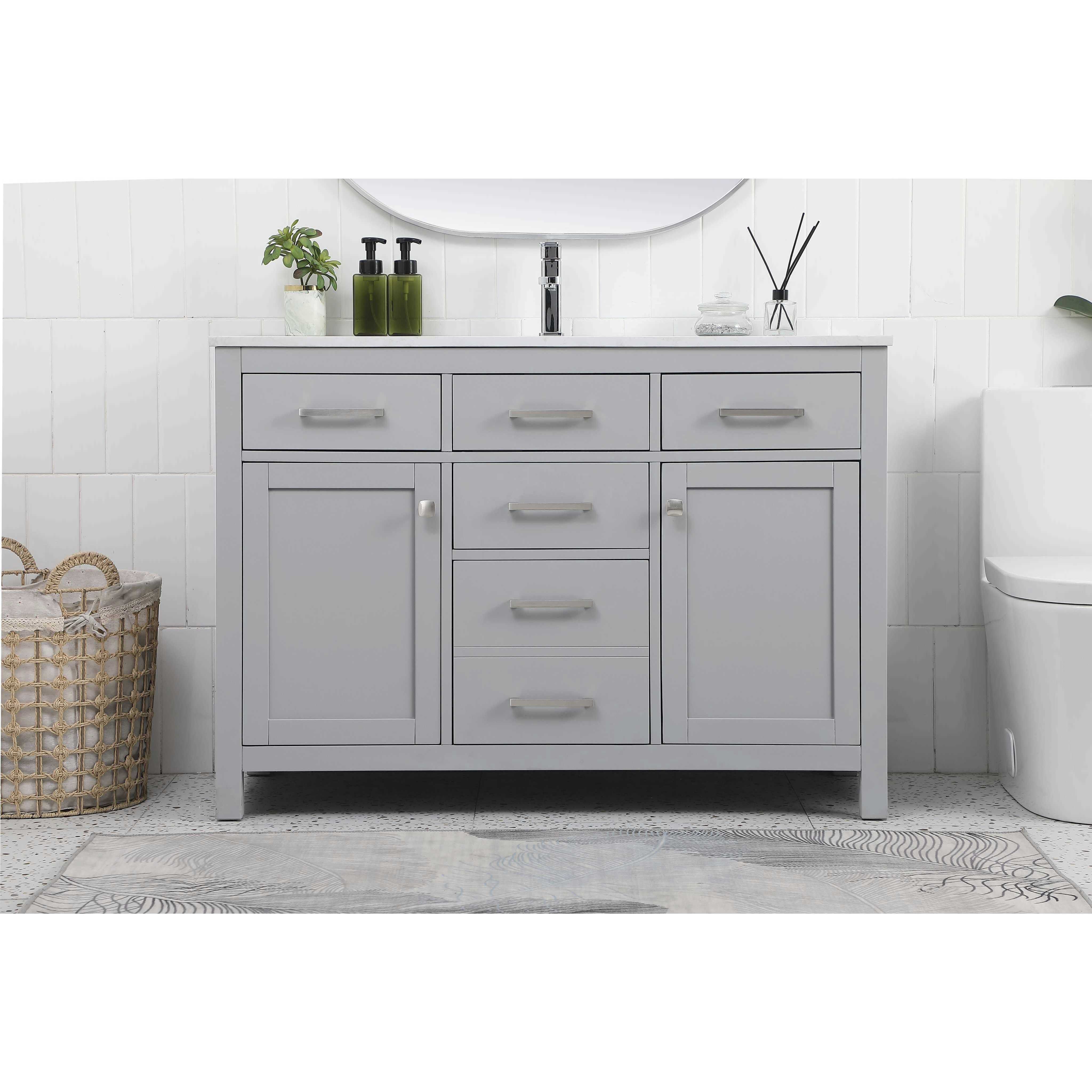 Lewis 48 X 22 X 34 inch Grey Vanity Sink Set