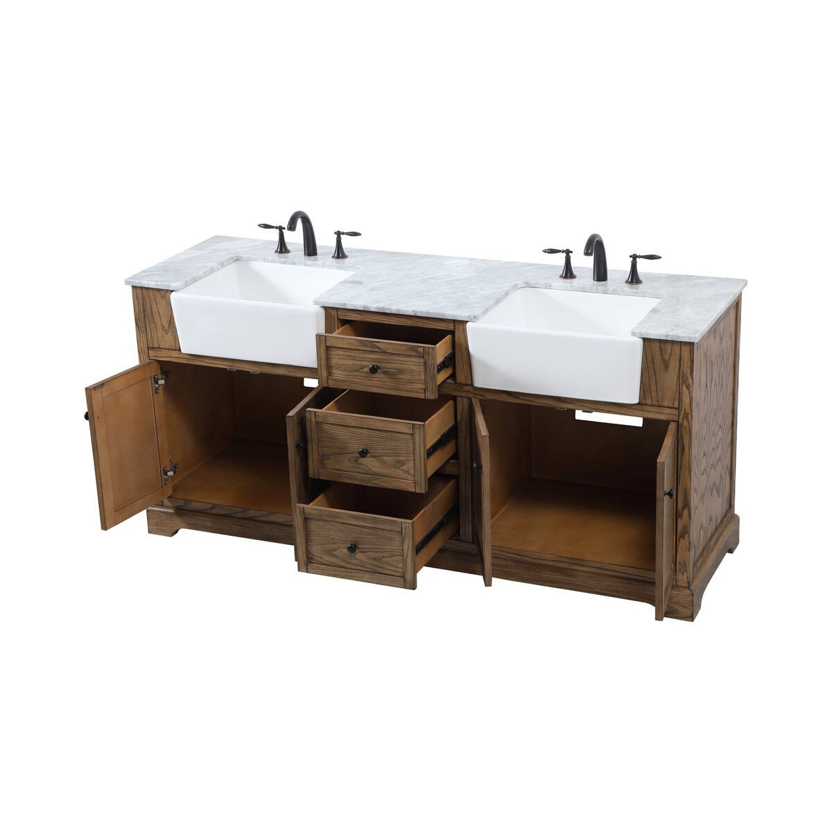 Franklin 72 X 22 X 35 inch Driftwood Bathroom Vanity Cabinet