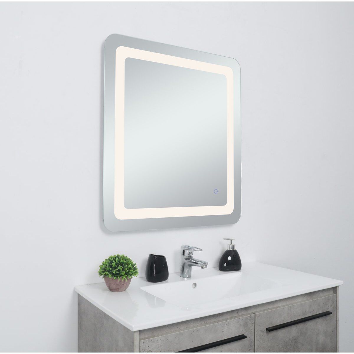 Genesis 30 X 24 inch Glossy White LED Mirror