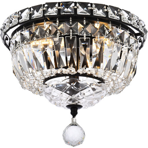 Tranquil 4 Light 10 inch Black and Clear Flush Mount Ceiling Light