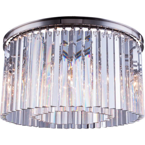 Sydney 8 Light 26 inch Polished Nickel Flush Mount Ceiling Light in Clear, Urban Classic