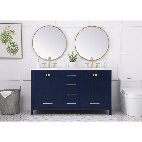Irene 60 X 22 X 34 inch Blue Vanity Sink Set