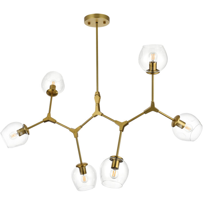 Cavoli 6 Light 28 inch Brass Chandelier Ceiling Light