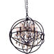 Geneva 5 Light 20 inch Dark Bronze Pendant Ceiling Light in Golden Teak, Urban Classic