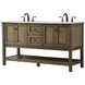 Metropolis 60 X 22 X 34 inch Driftwood Vanity Sink Set in Dark Walnut