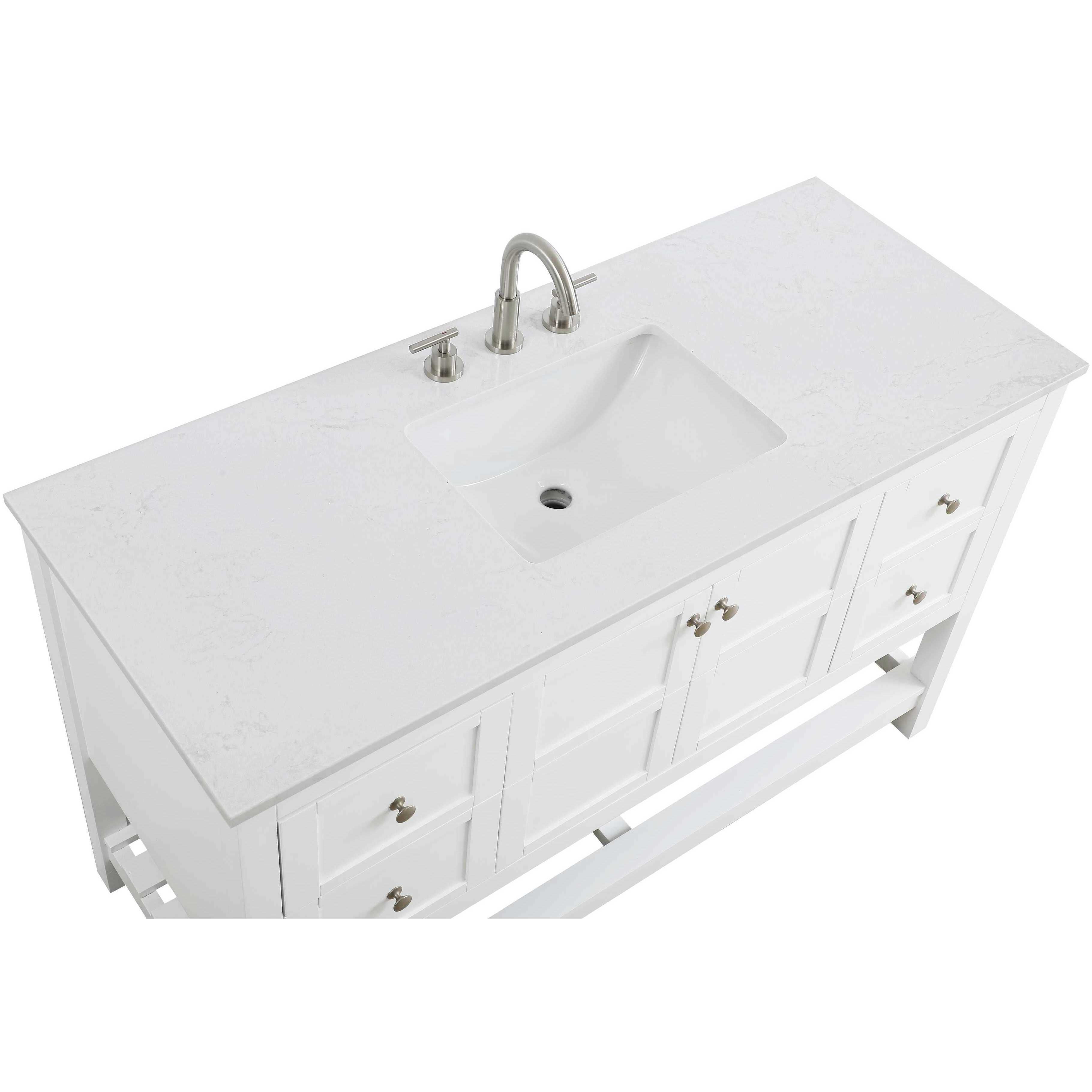 Theo 54 X 34 inch White Bathroom Vanity Cabinet