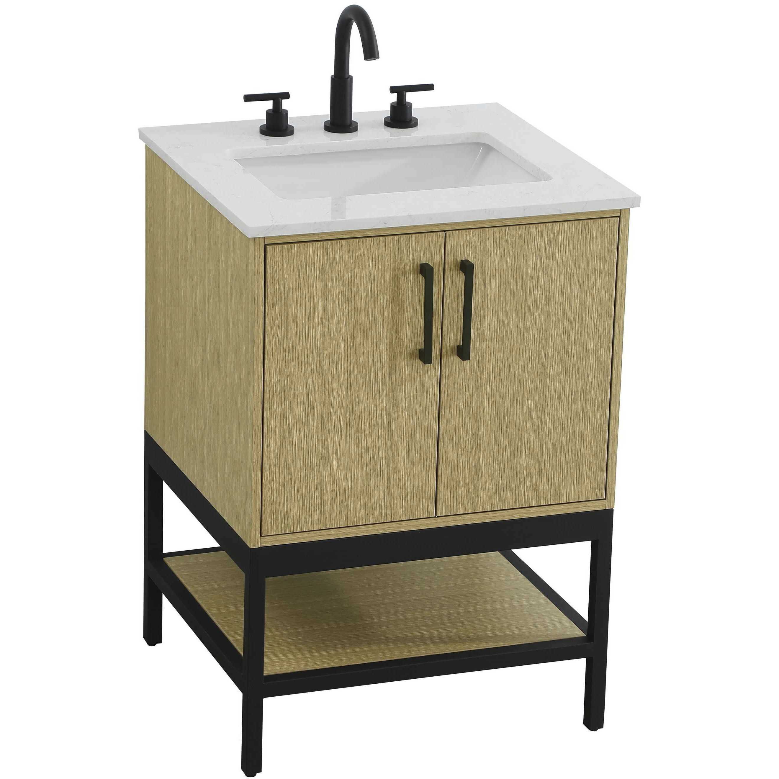 Lennox 24 X 34 inch Honey Brown Bathroom Vanity Cabinet