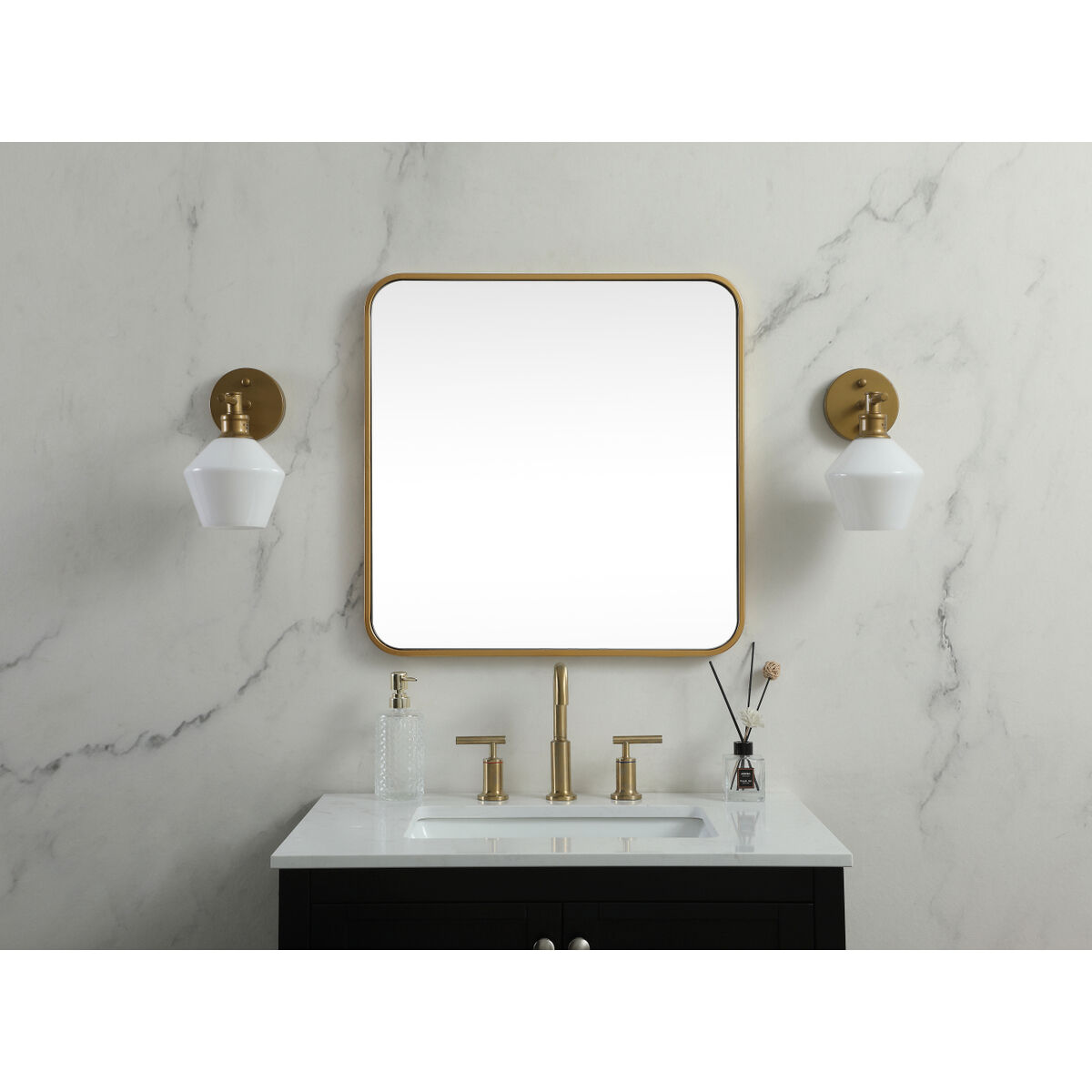 Evermore 24 X 24 inch Brass Vanity Mirror