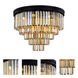 Sydney 17 Light 32 inch Matte Black Flush Mount Ceiling Light in Golden Teak, Urban Classic