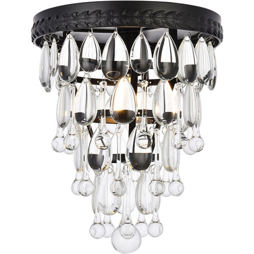 Nordic 1 Light 9 inch Black Flush Mount Ceiling Light
