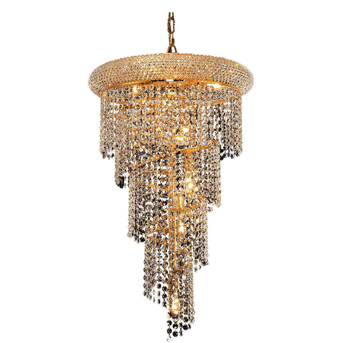 Spiral 8 light chandelier top