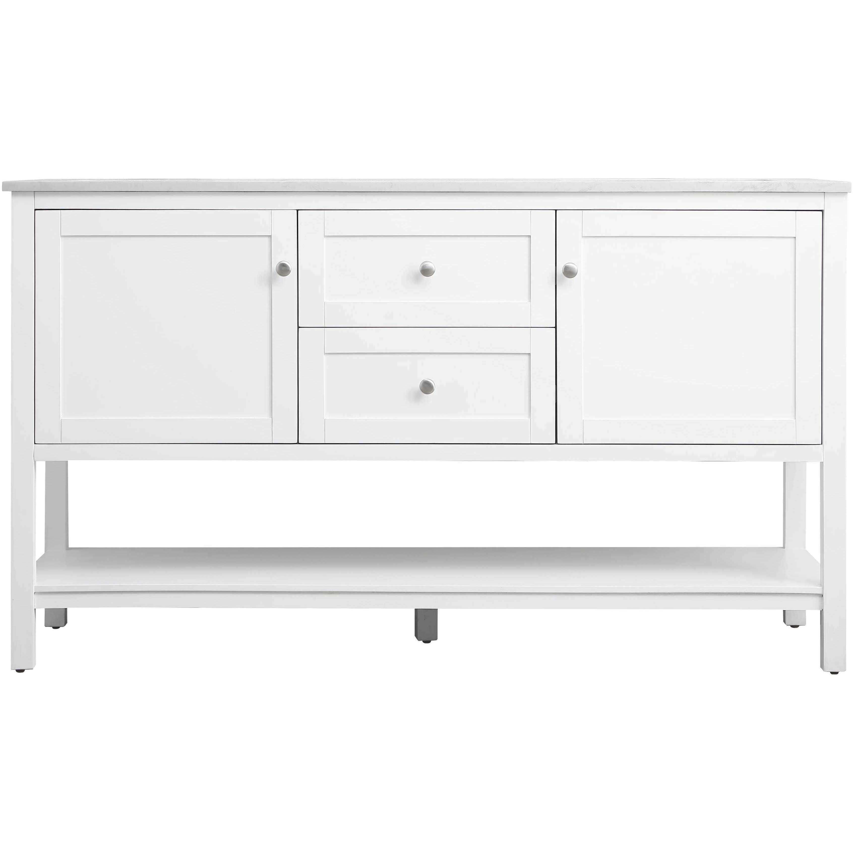 Heath 60 X 21.5 X 35 inch White Vanity Sink Set