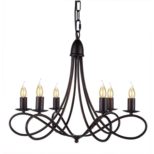 Lyndon 6 Light 24 inch Dark Bronze Pendant Ceiling Light, Urban Classic