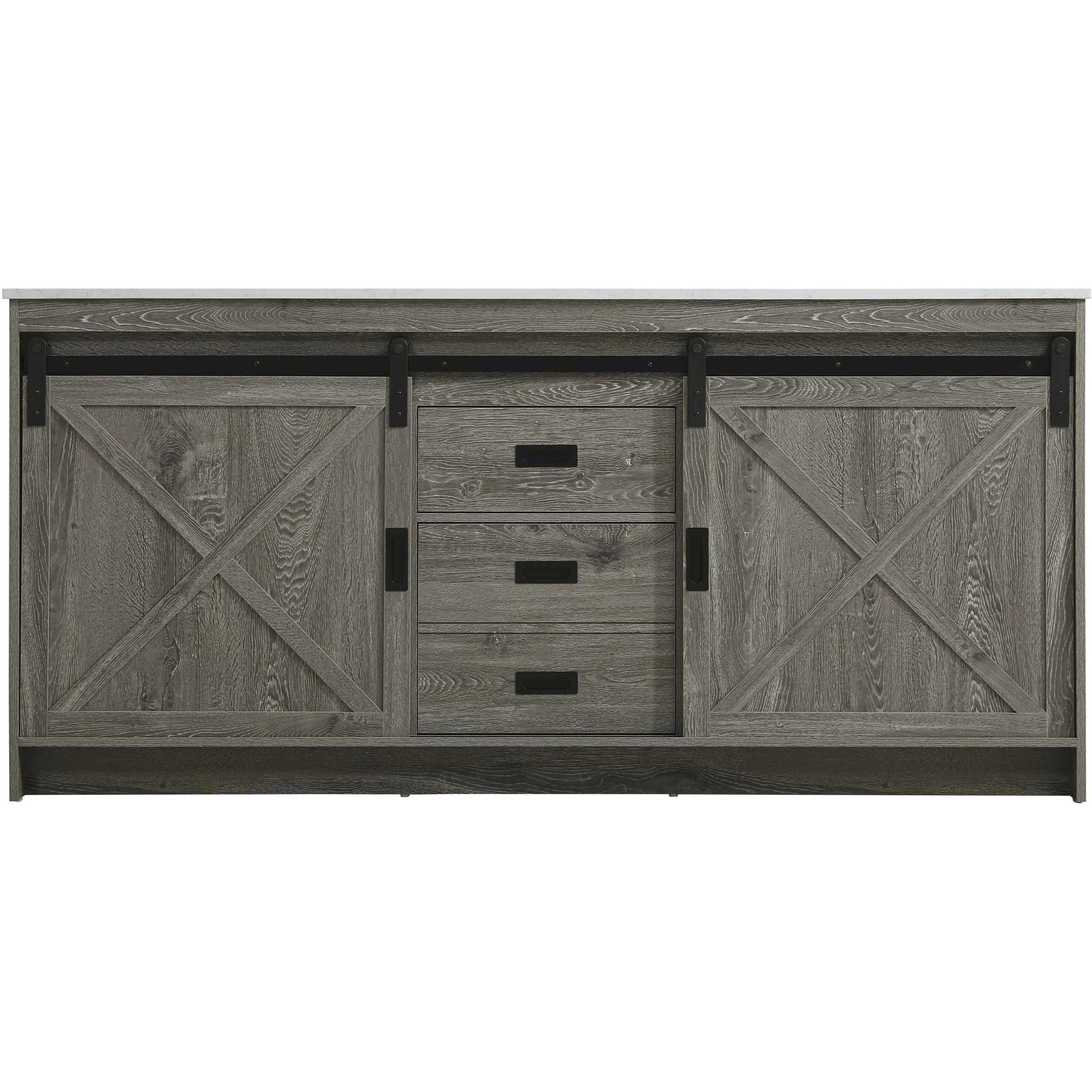 Austin 72 X 34 inch Rustic Grey Bathroom Vanity Cabinet
