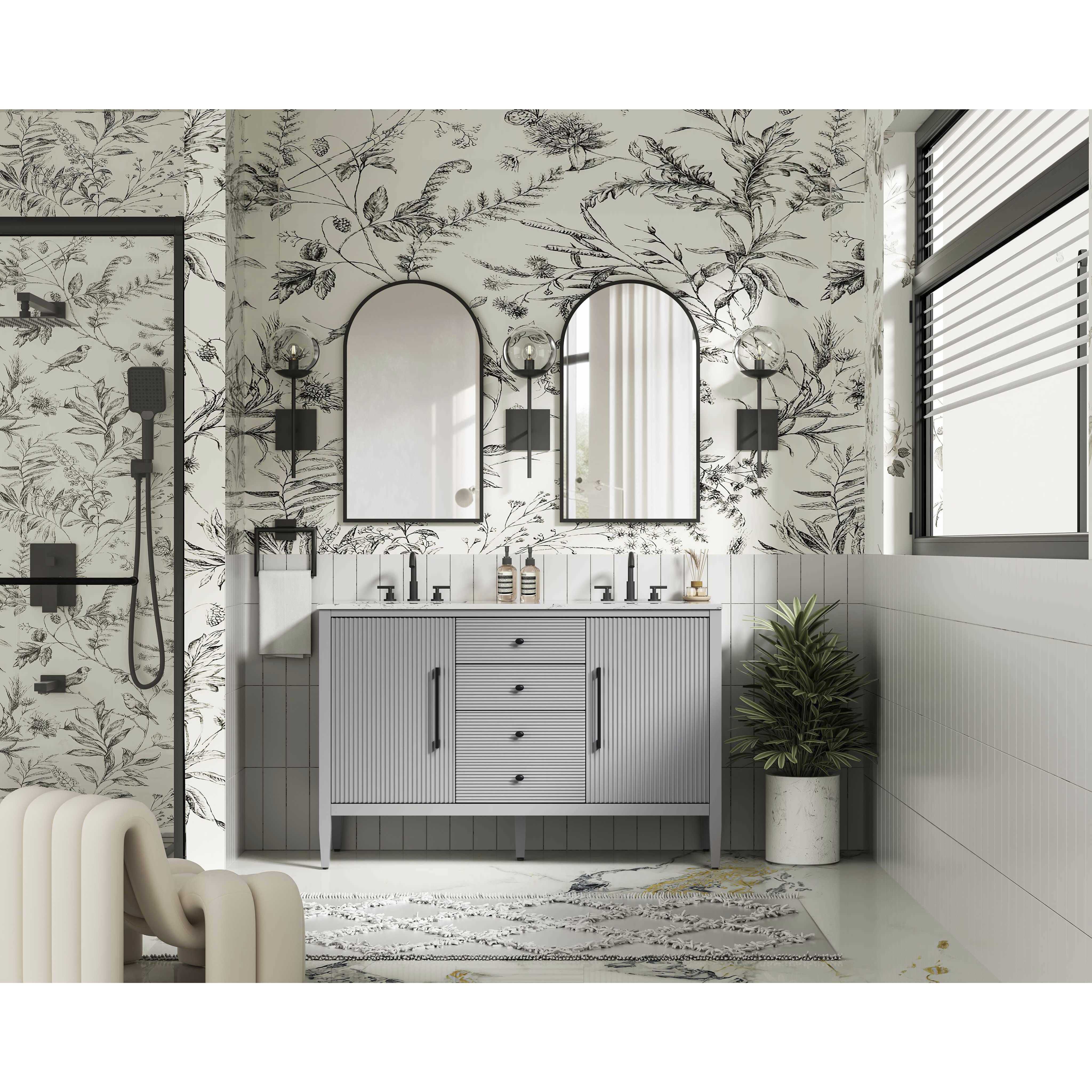 Blakely 54 X 34 inch Grey Bathroom Vanity Cabinet