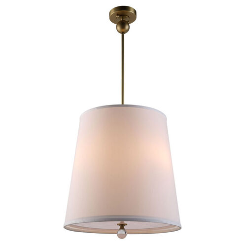 Afton 3 Light 18 inch Burnished Brass Pendant Ceiling Light, Urban Classic