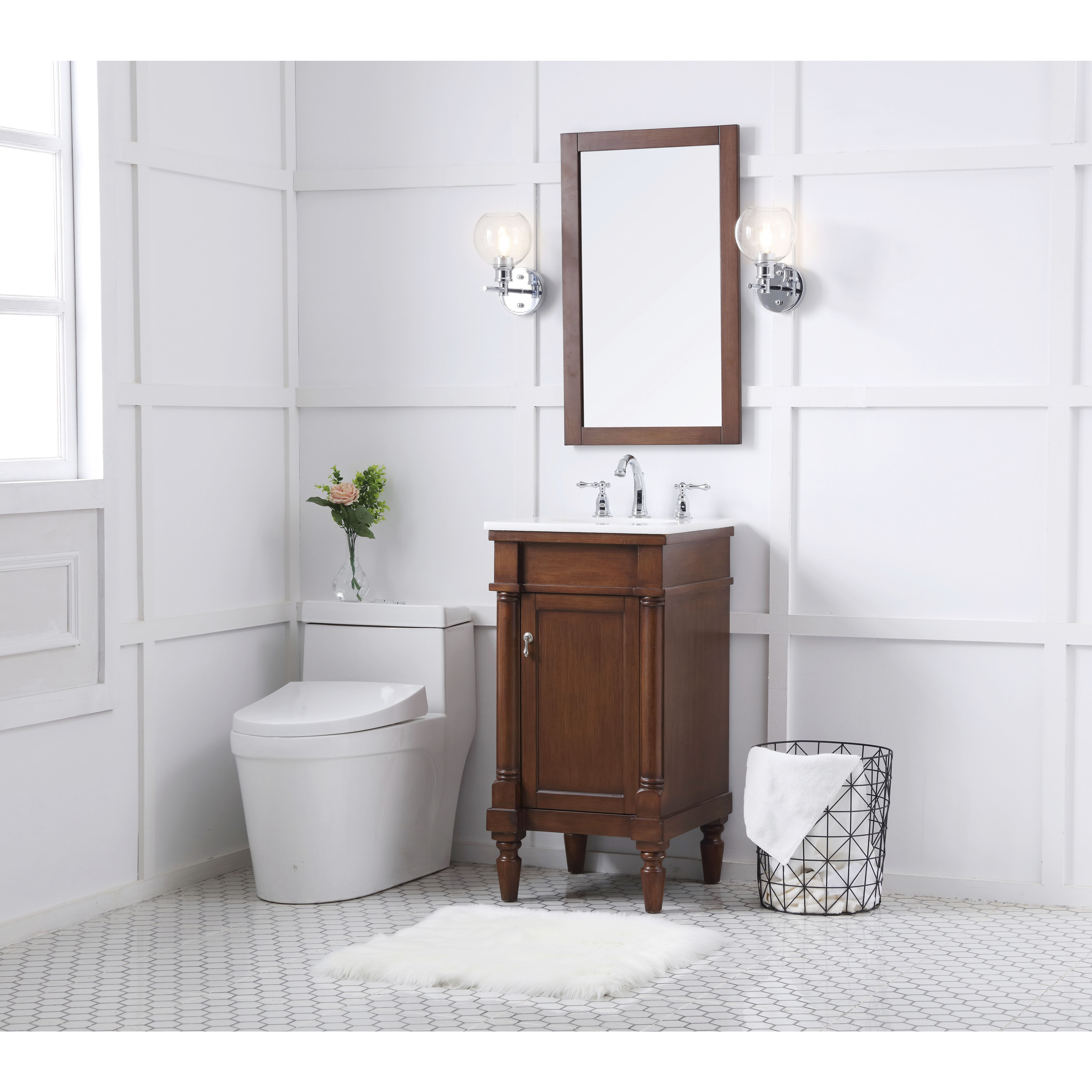 Lexington 19 X 18 X 35 inch Walnut Vanity Sink Set 