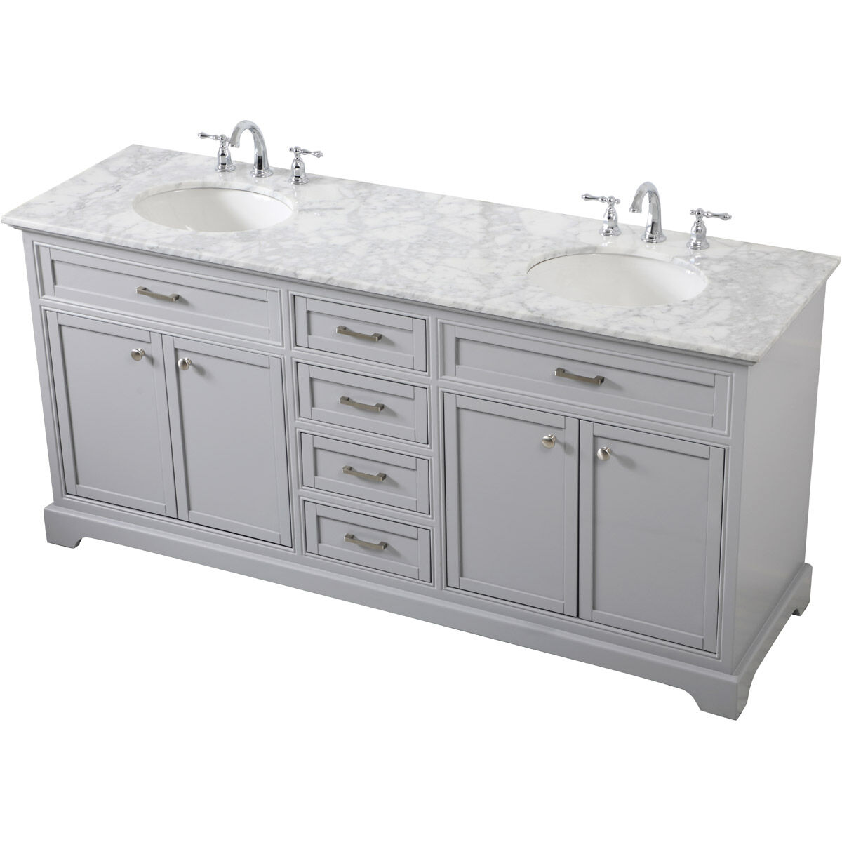 Americana 72 X 21.5 X 35 inch Grey Vanity Sink Set in Gray
