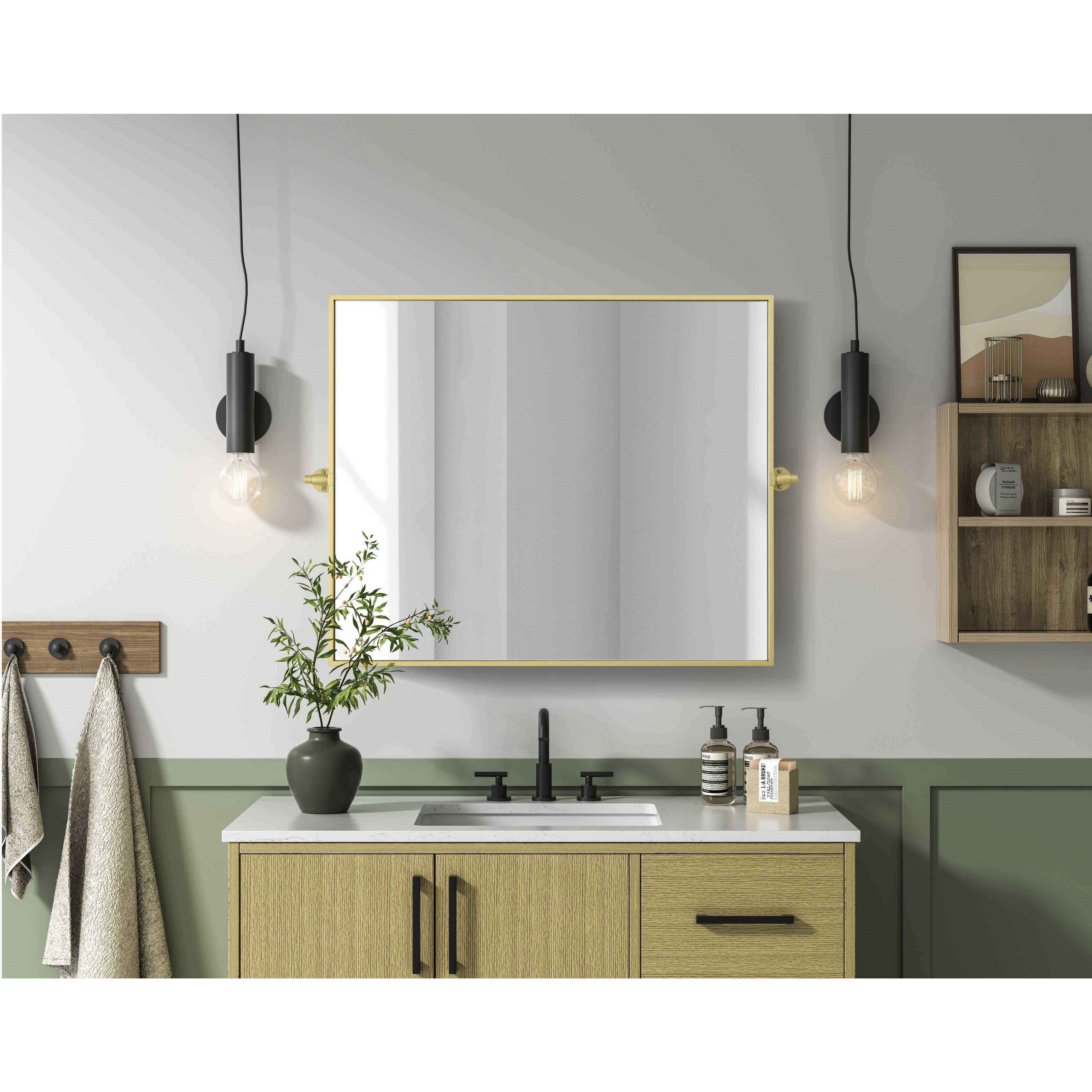 Amoura 36 X 30 inch Brass Mirror