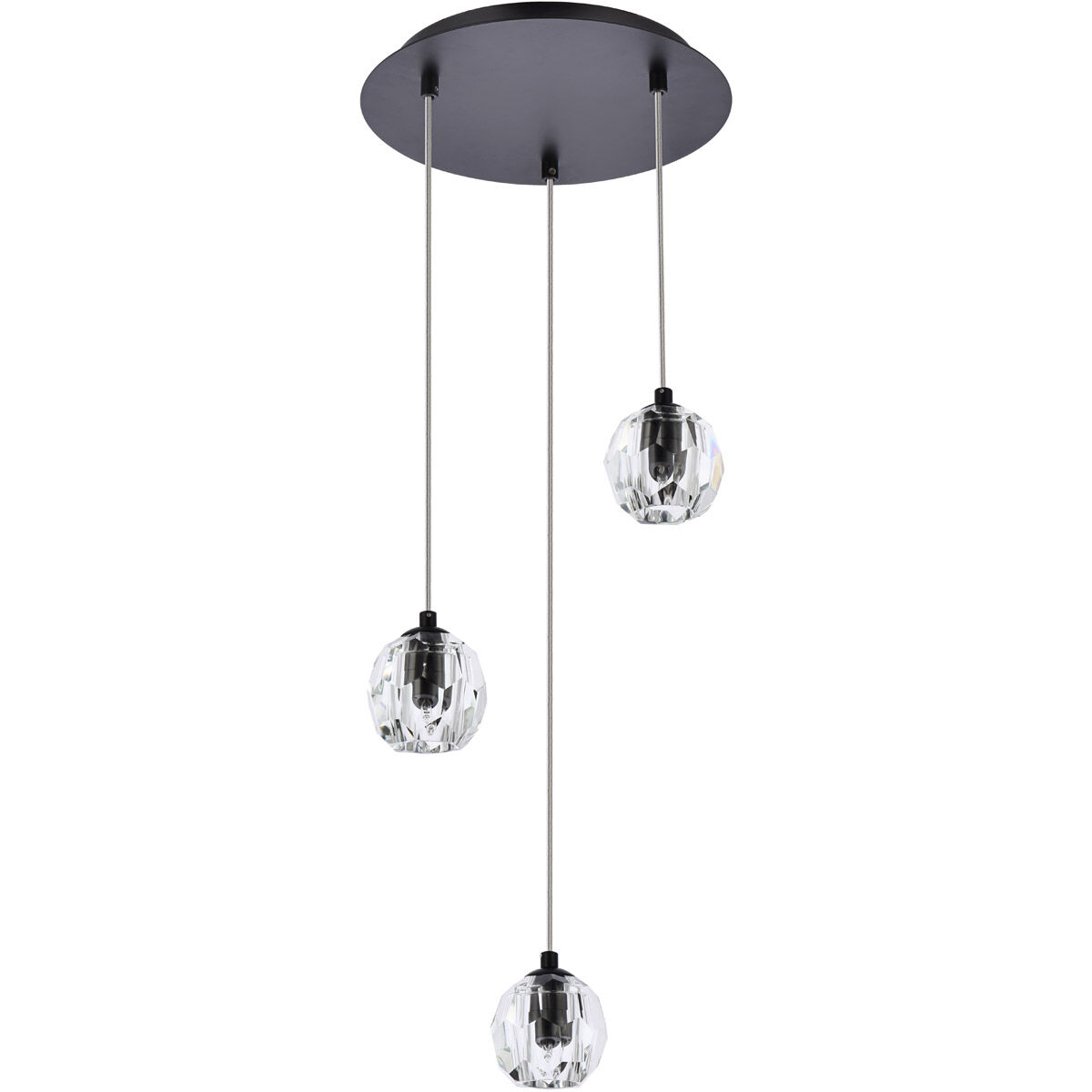 Eren 3 Light 12 inch Black Pendant Ceiling Light