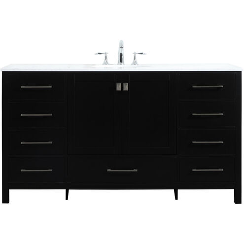 Irene 60 X 22 X 34 inch Black Vanity Sink Set