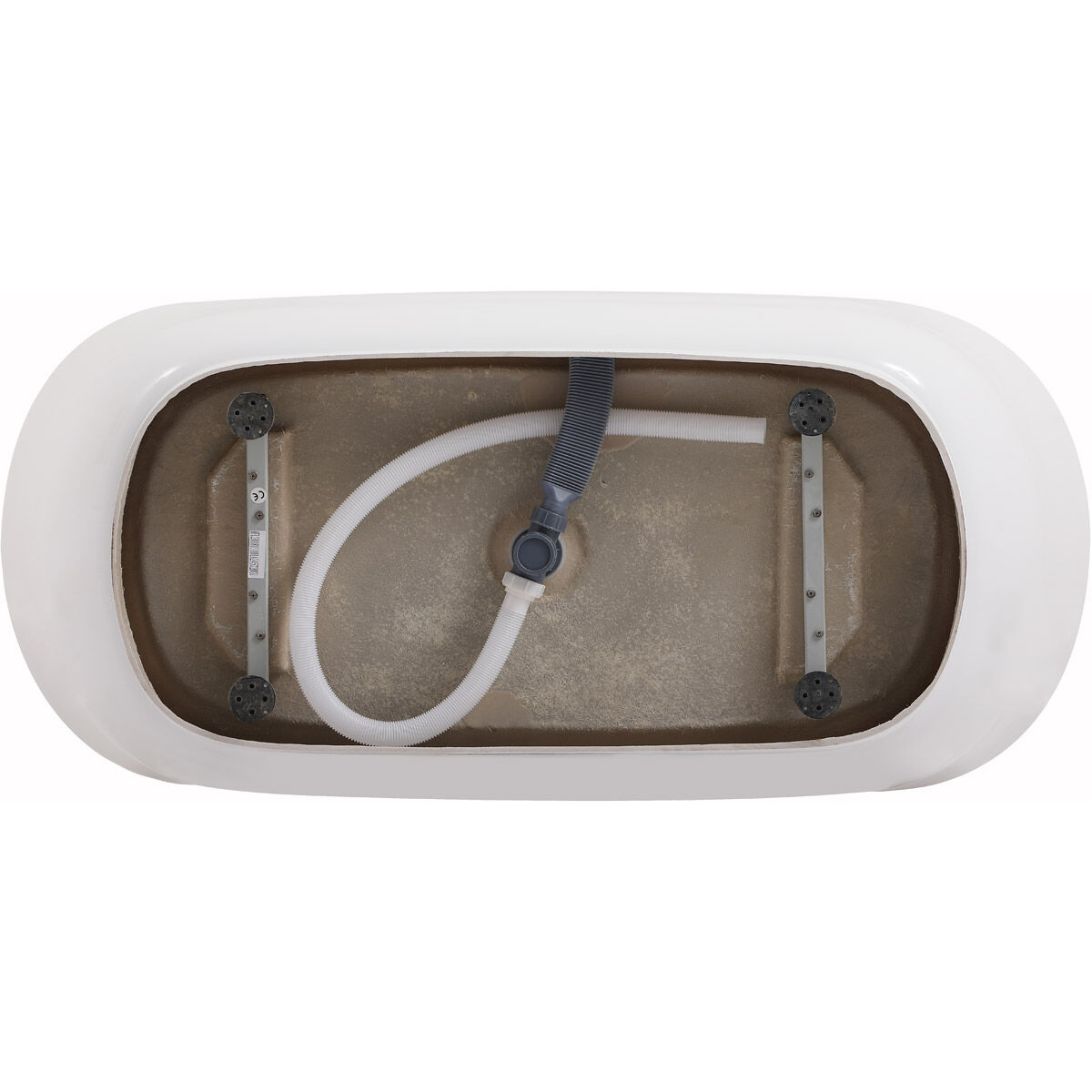 Coralie Glossy White and Chrome Bathtub