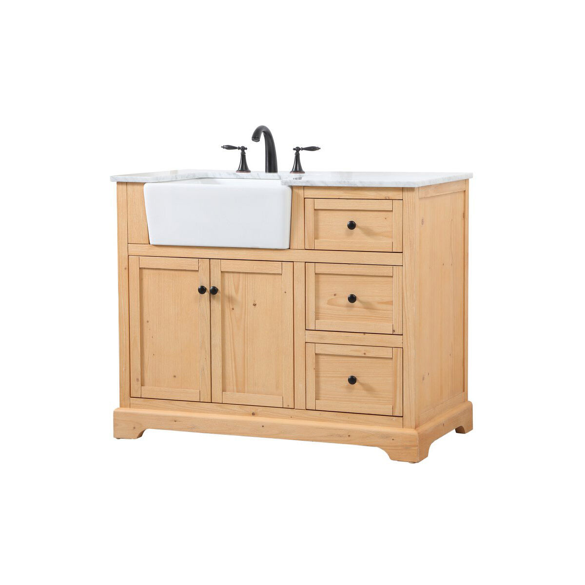 Franklin 42 X 22 X 34.75 inch Natural Wood Bathroom Vanity Cabinet