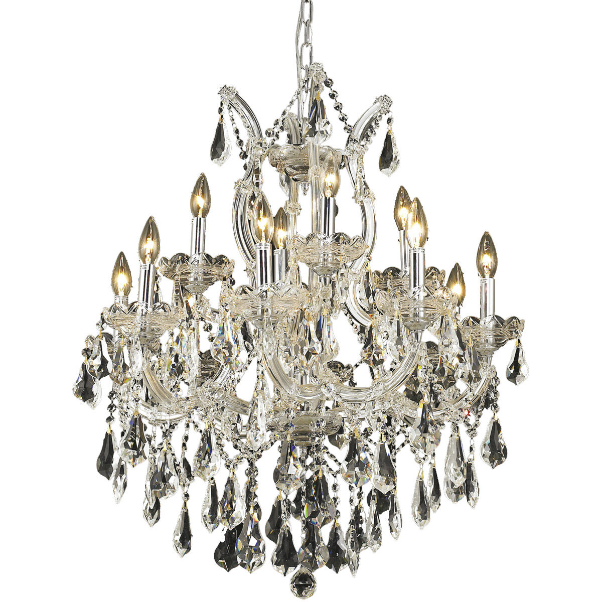 Maria Theresa 13 Light 27 inch Chrome Dining Chandelier Ceiling Light in Clear, Royal Cut