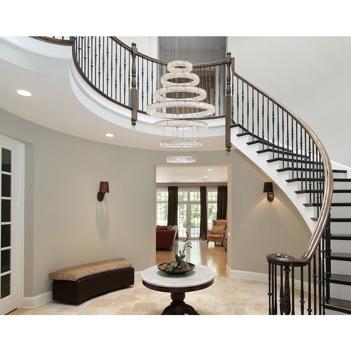 Monroe 7 Light 40 inch Chrome Chandelier Ceiling Light