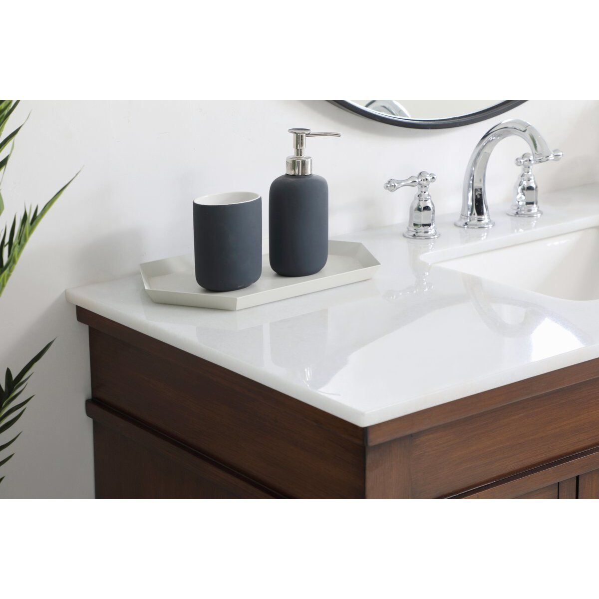 Lexington 48 X 21.5 X 35 inch Walnut Vanity Sink Set