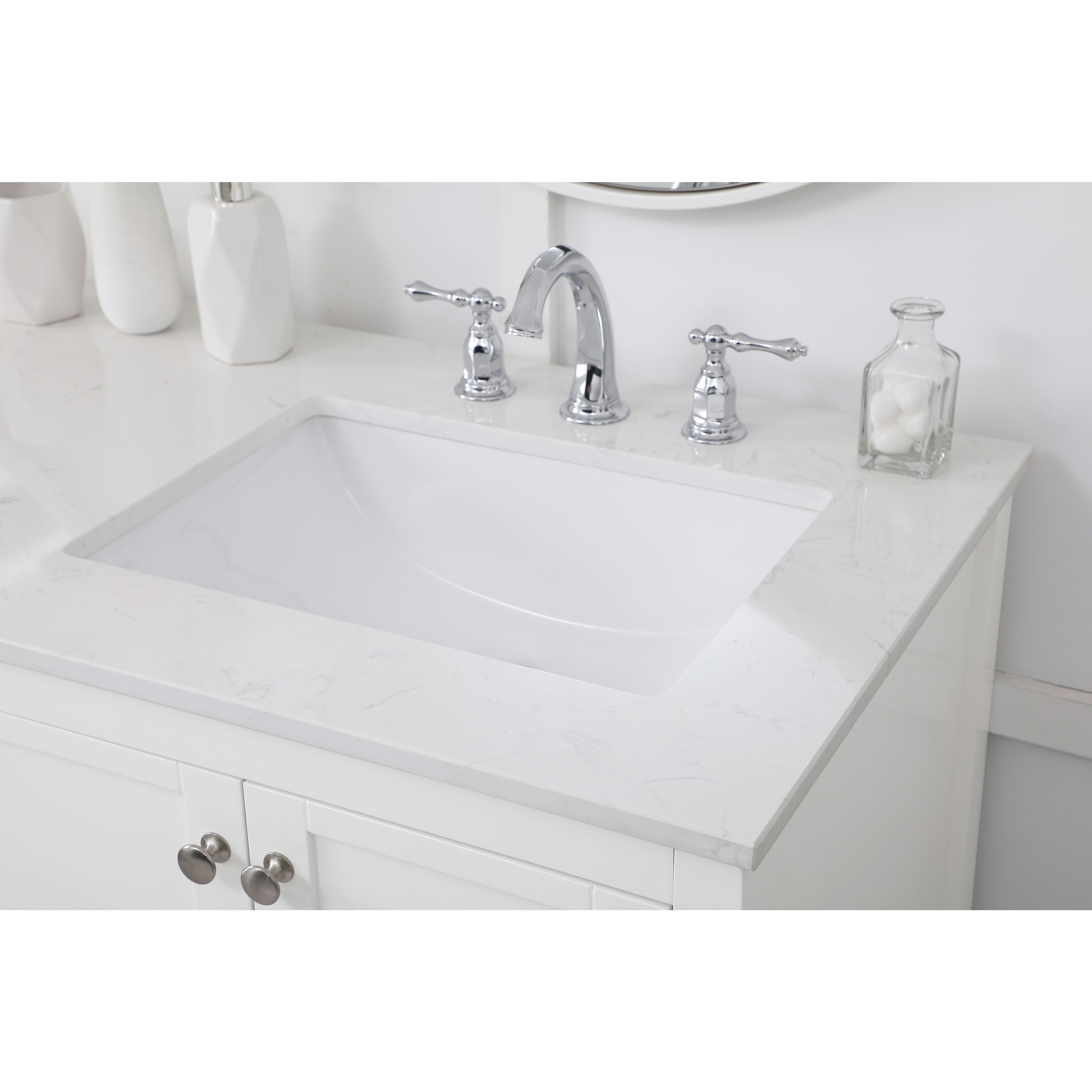 Theo 60 X 22 X 34 inch White Vanity Sink Set