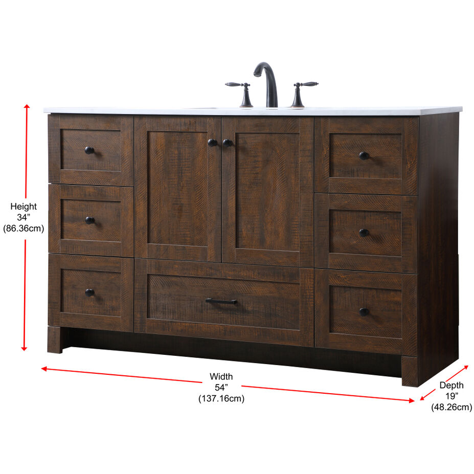 Soma 54 X 19 X 34 inch Expresso Vanity Sink Set