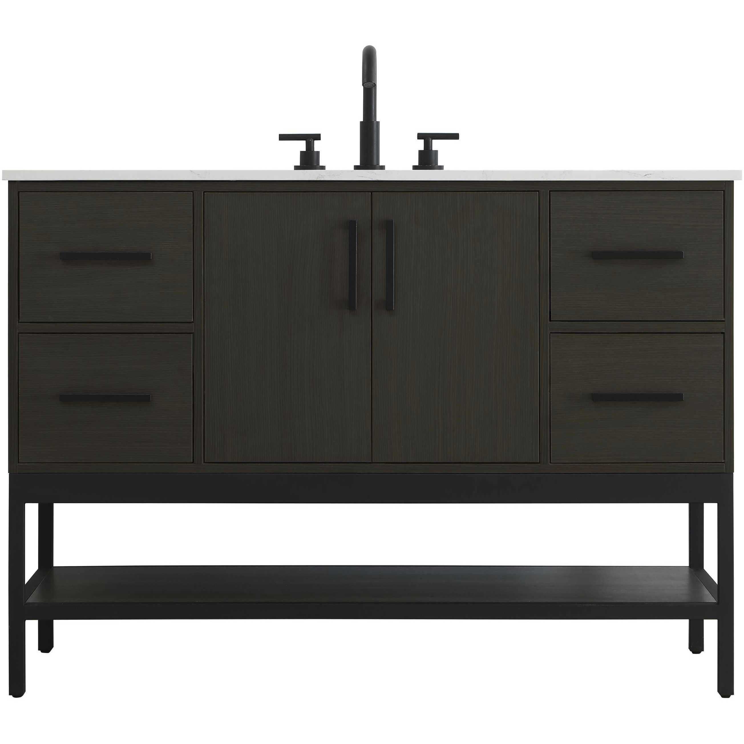 Lennox 48 X 34 inch Mocha Brown Bathroom Vanity Cabinet