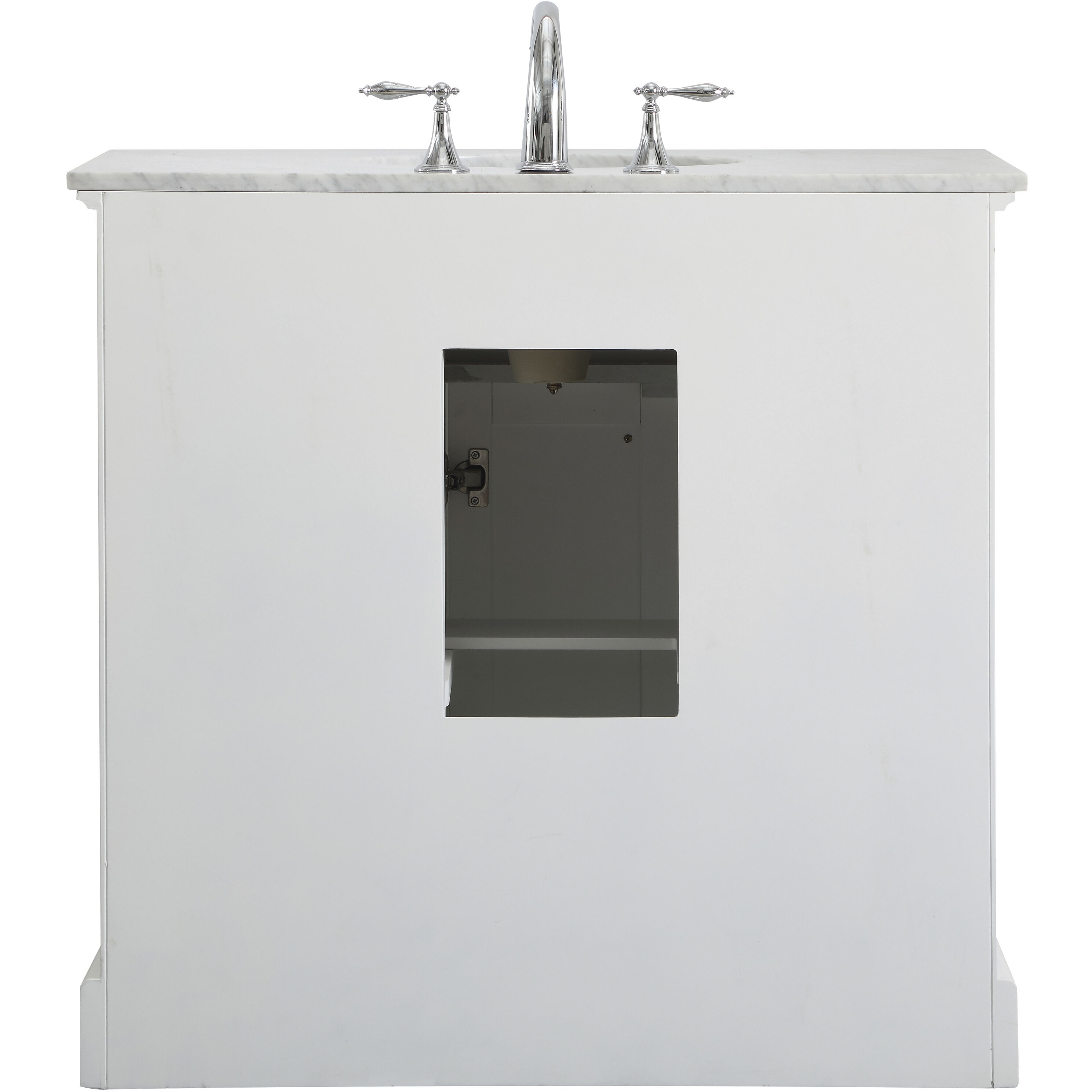 Americana 36 X 35 inch White with Carrara White Marble Vanity Set