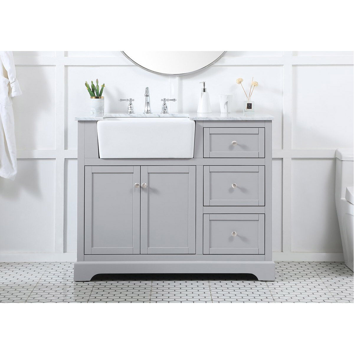 Franklin 42 X 22 X 34.75 inch Grey Bathroom Vanity Cabinet