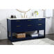 Larkin 60 X 22 X 34 inch Blue Vanity Sink Set in 1