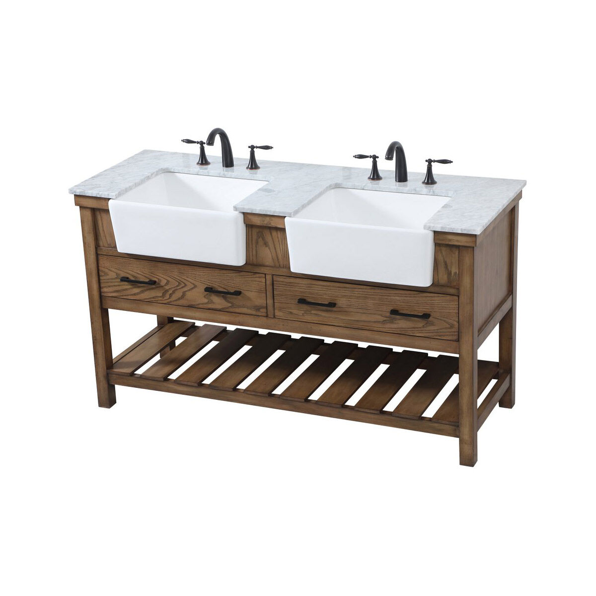 Clement 60 X 22 X 34 inch Driftwood Bathroom Vanity Cabinet