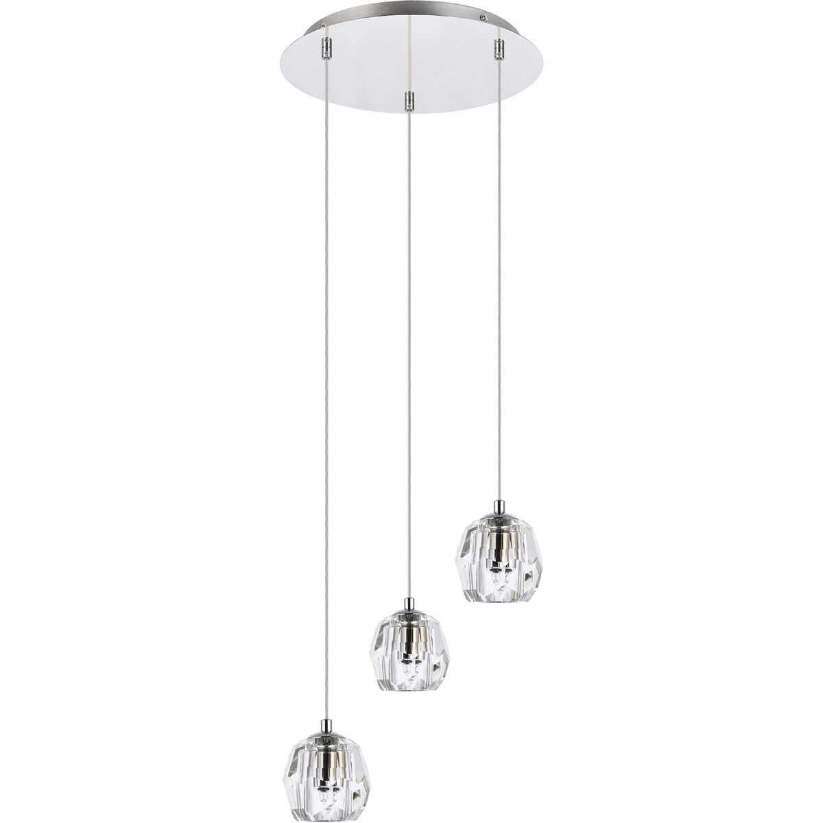 Eren 3 Light 11.8 inch Chrome Pendant Ceiling Light