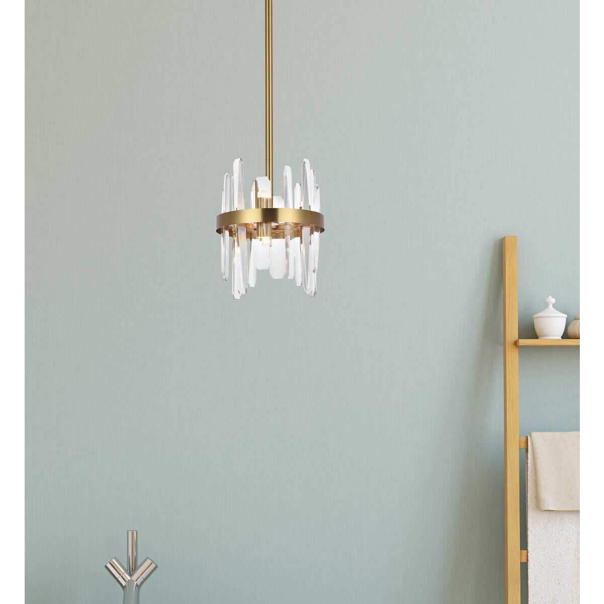 Serena 6 Light 10 inch Satin Gold Pendant Ceiling Light