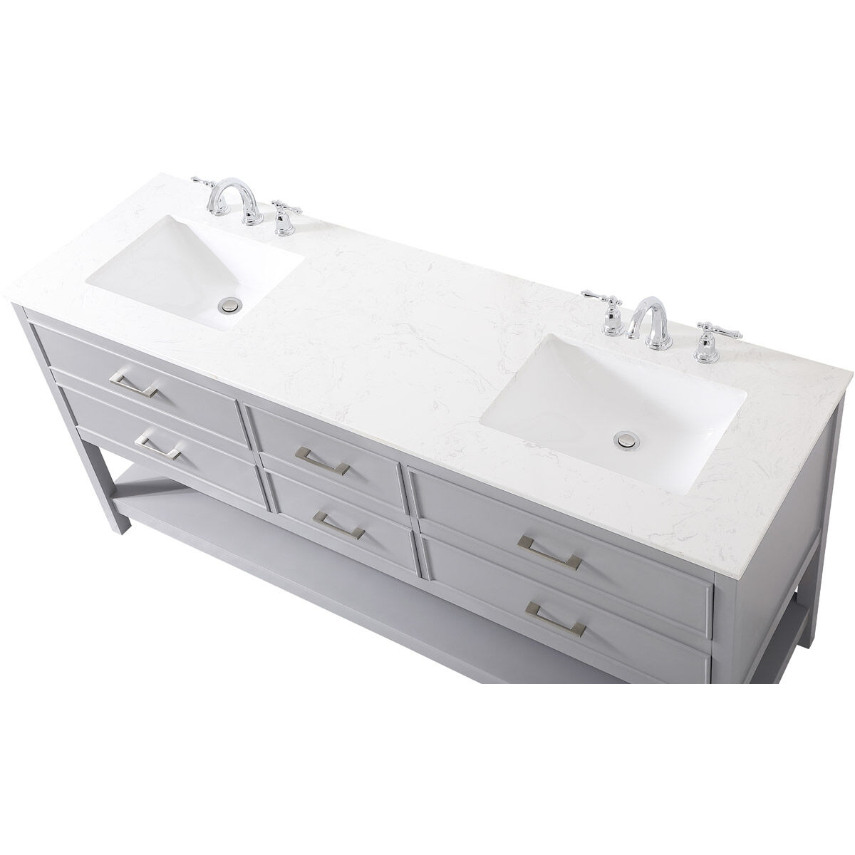 Sinclaire 72 X 22 X 34 inch Gray Vanity Sink Set