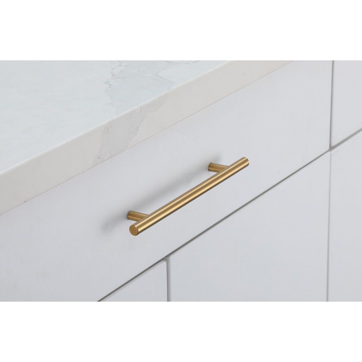 Quinn Brass Hardware Drawer Pull, Set of 10