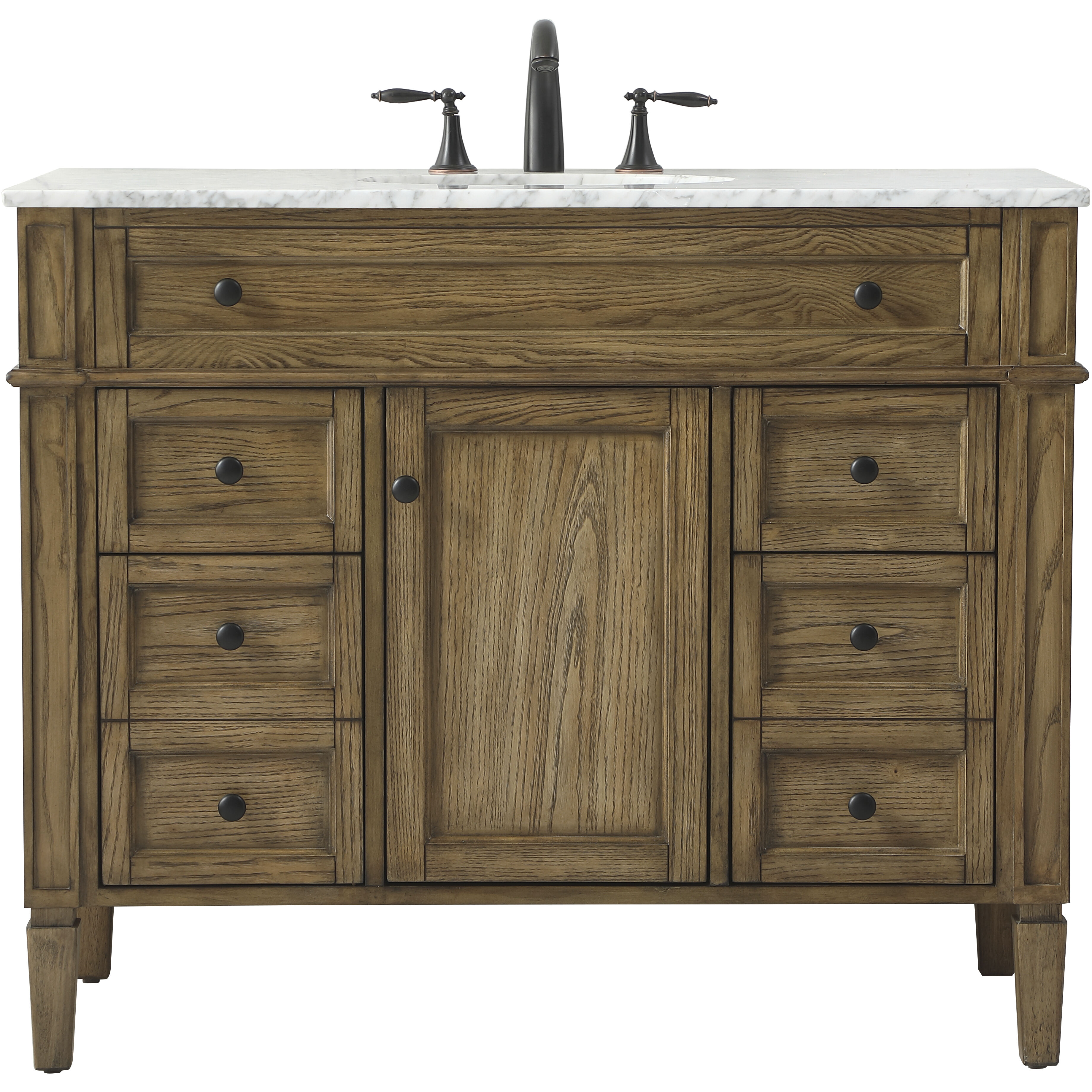 Park Avenue 42 X 21.5 X 35 inch Driftwood Vanity Sink Set in Dark Walnut
