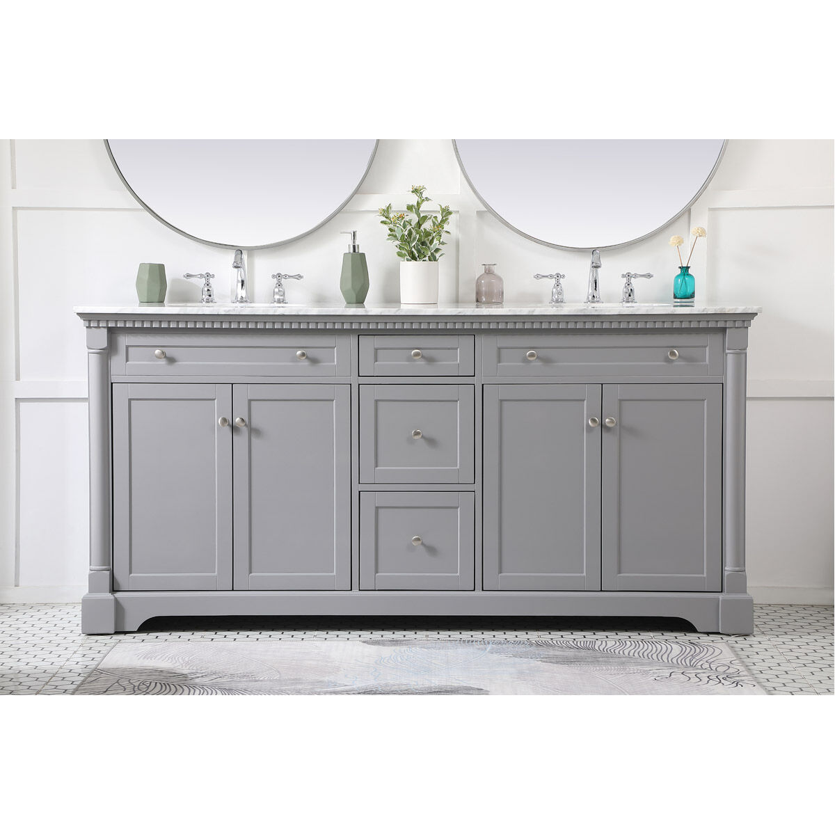 Clarence 72 X 22 X 35 inch Grey Vanity Sink Set