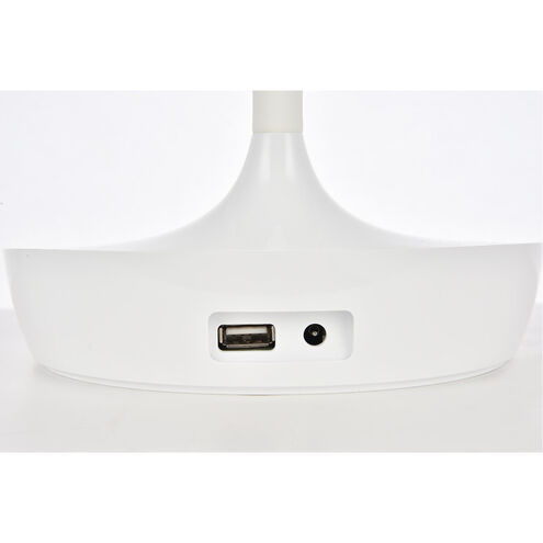 Illumen 25 inch 5 watt Glossy White LED Desk Lamp Portable Light, with USB Port