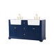 Franklin 60 X 22 X 35 inch Blue Bathroom Vanity Cabinet