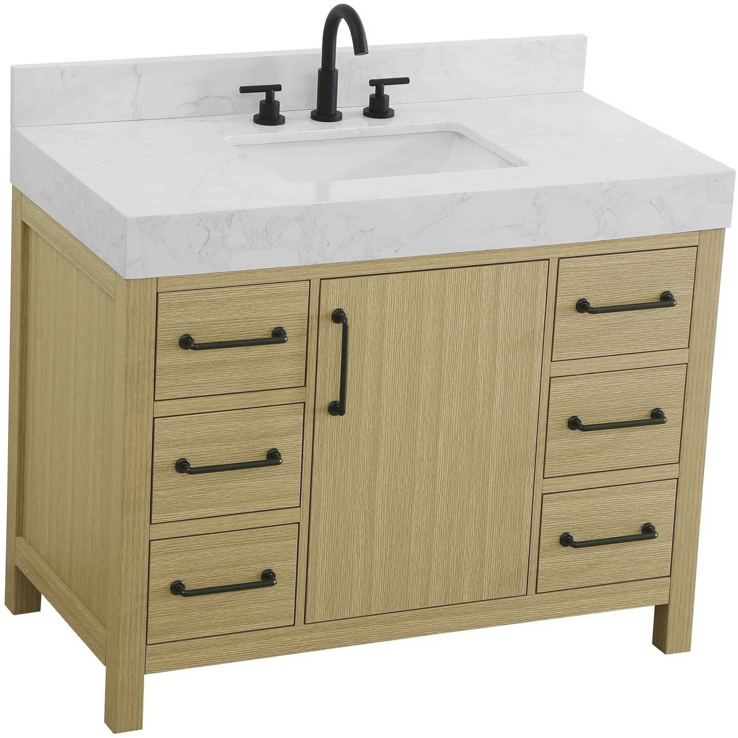 Nathan 42 X 34 inch Honey Brown Bathroom Vanity Cabinet