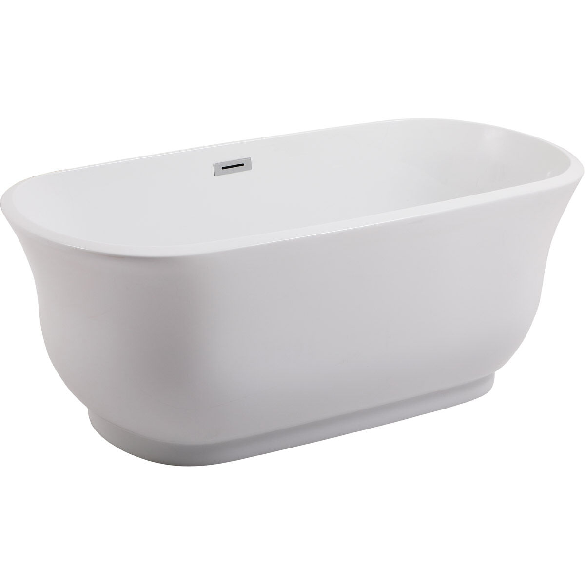 Coralie Glossy White and Chrome Bathtub